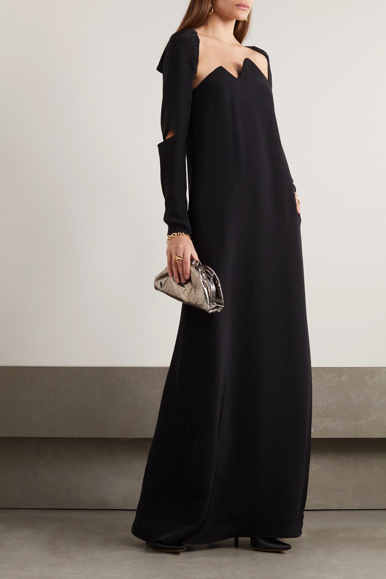 Tibi Convertible Silk Maxi Dress in Black | Lyst