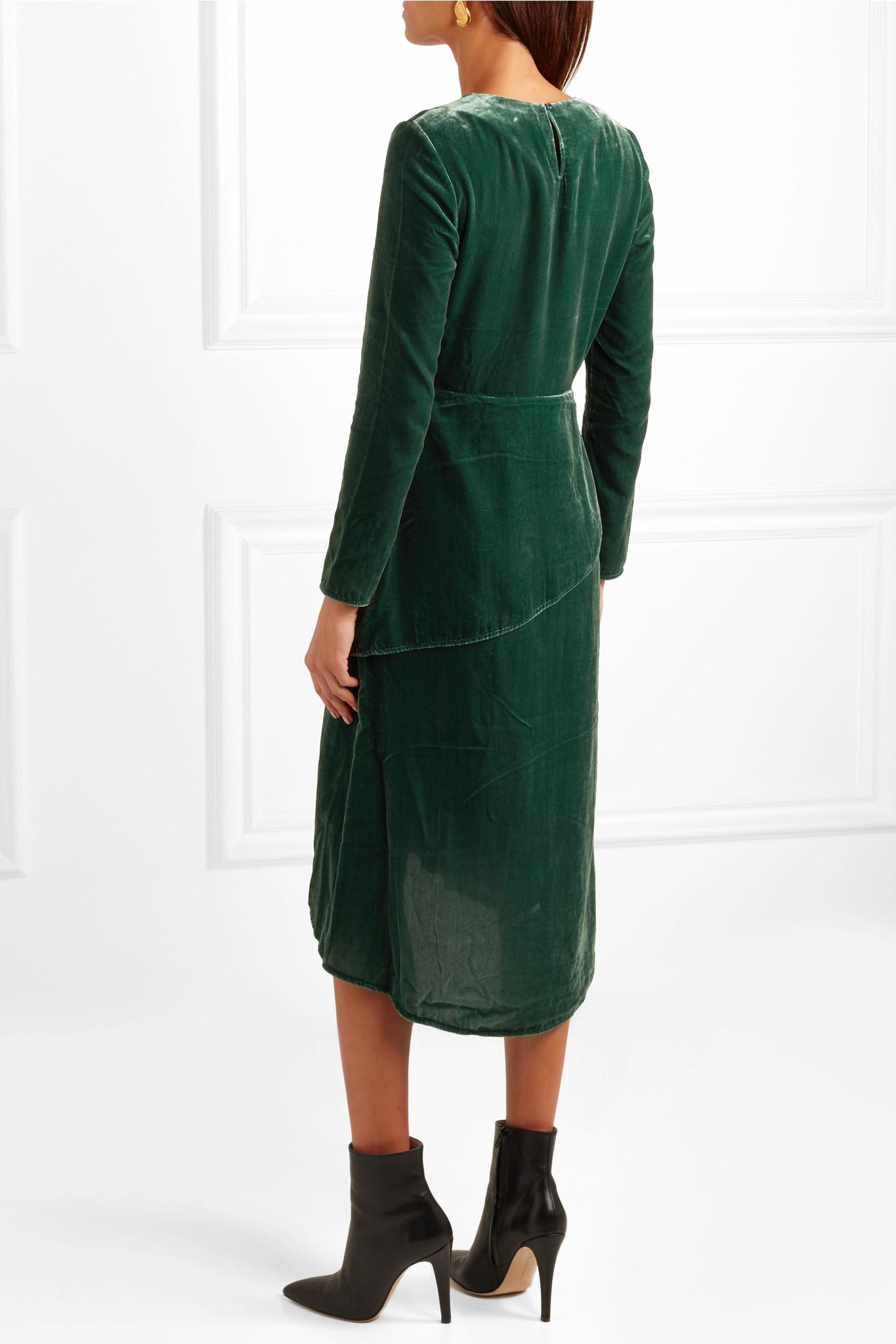 robe velour vert