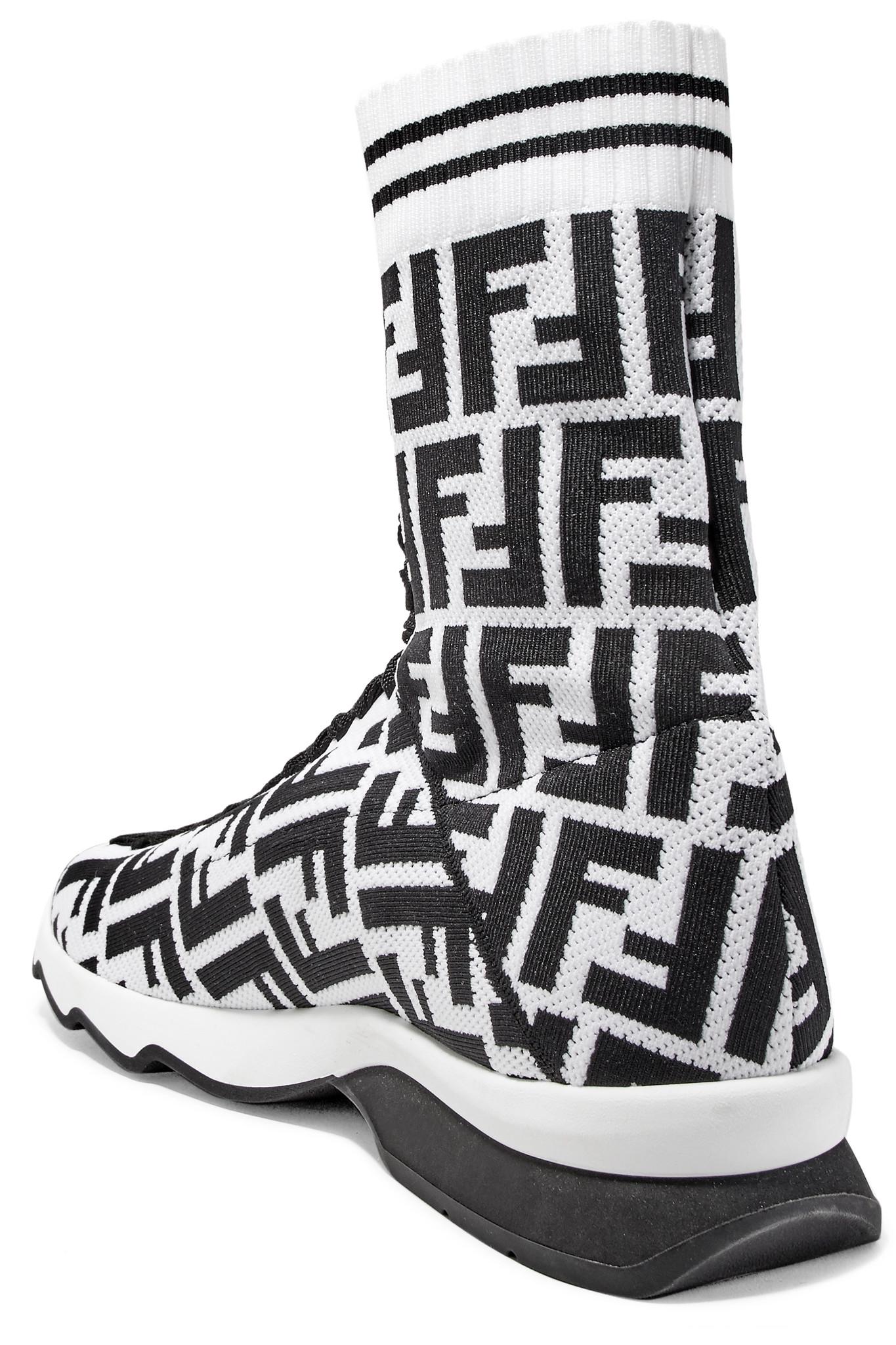 Fendi white sock boot hotsell