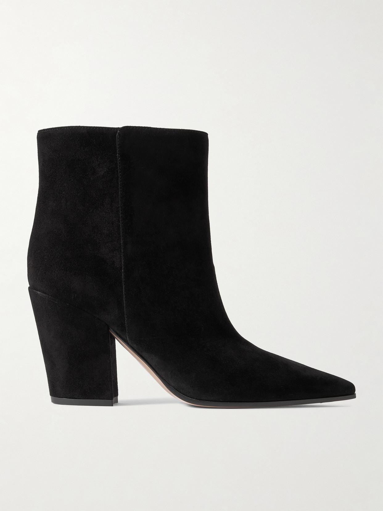 Gianvito Rossi Camoscio 90 Suede Ankle Boots in Black Lyst