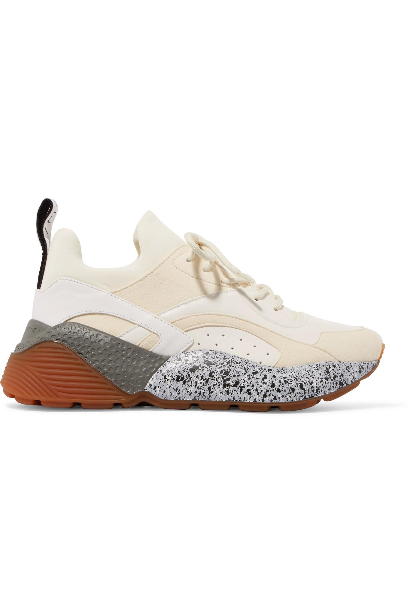 Stella McCartney Eclypse Faux Leather And Suede Sneakers in White | Lyst