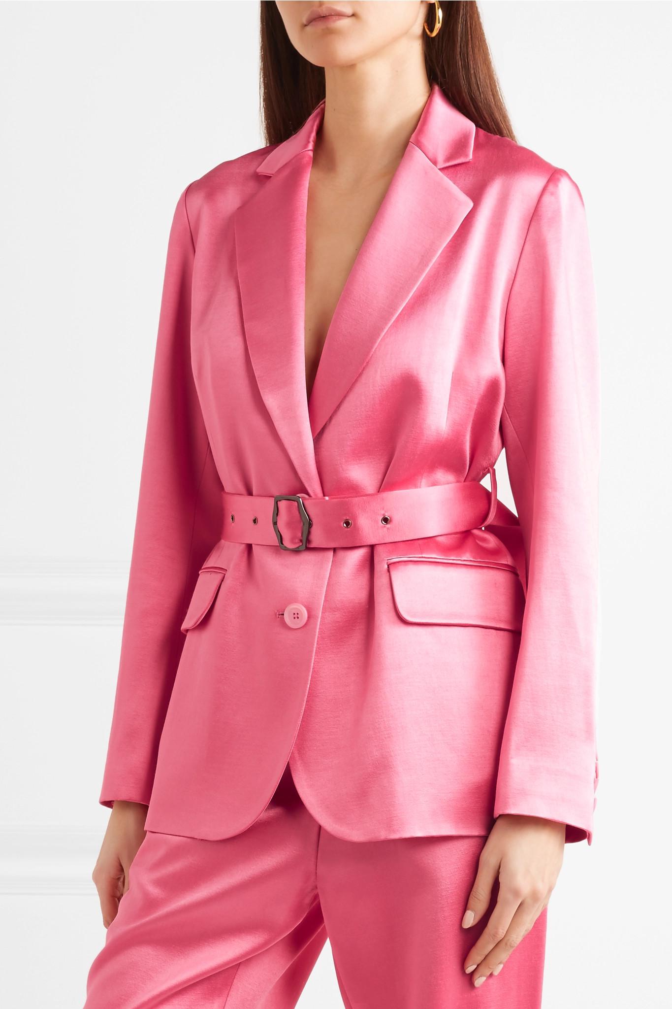 silk pink blazer