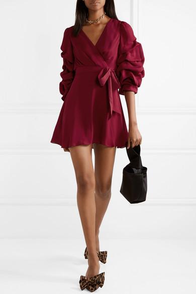 alice and olivia burgundy dress