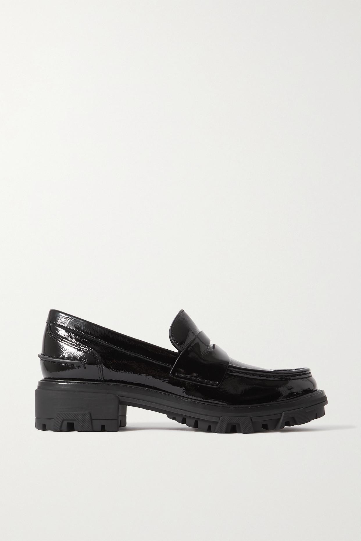Rag & Bone Shiloh Patent-leather Loafers in Black | Lyst