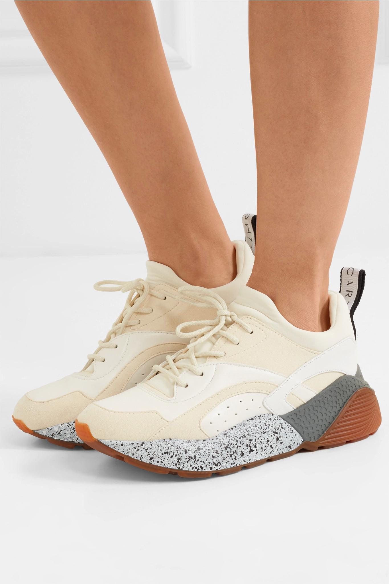 Stella McCartney Eclypse Faux Leather And Suede Sneakers in White 