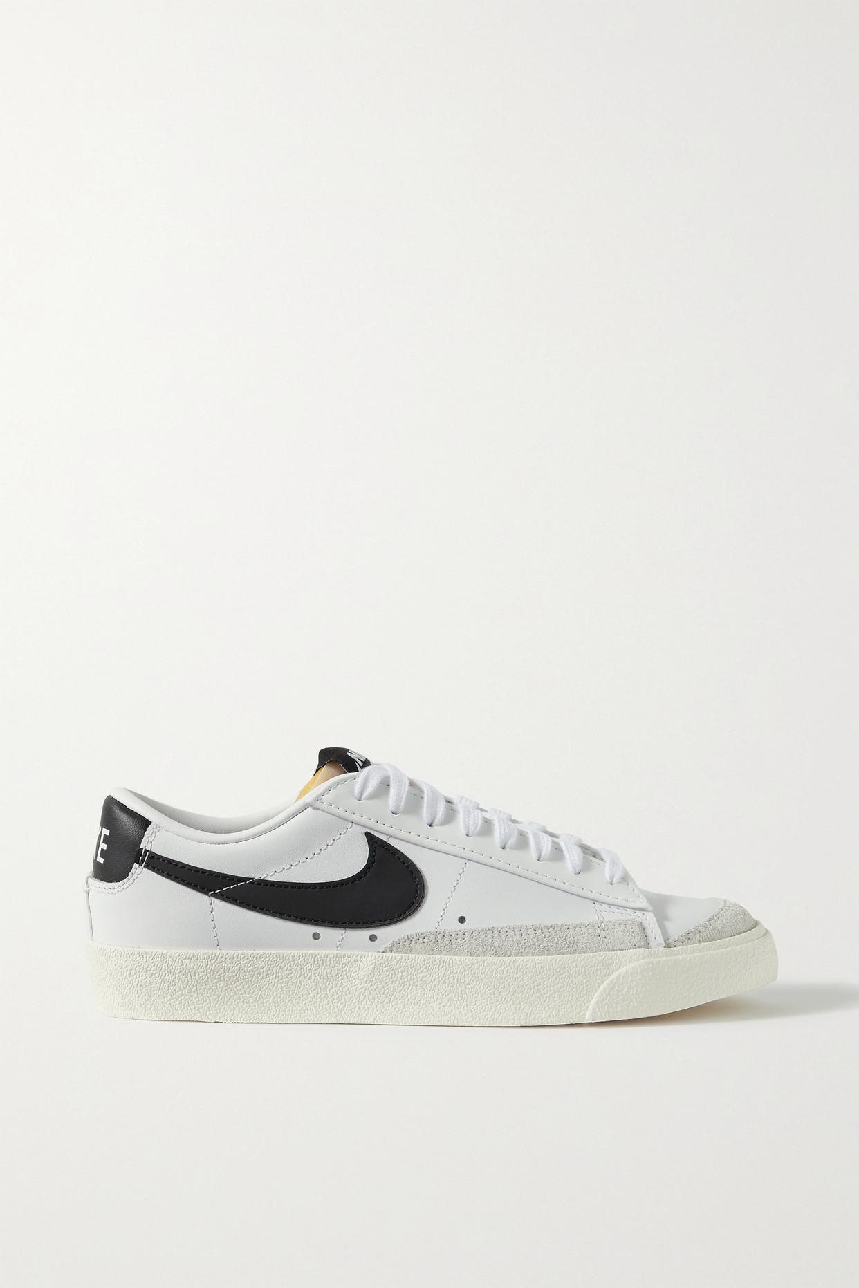 Nike Blazer Low '77 Se Suede-trimmed Leather Sneakers in White | Lyst