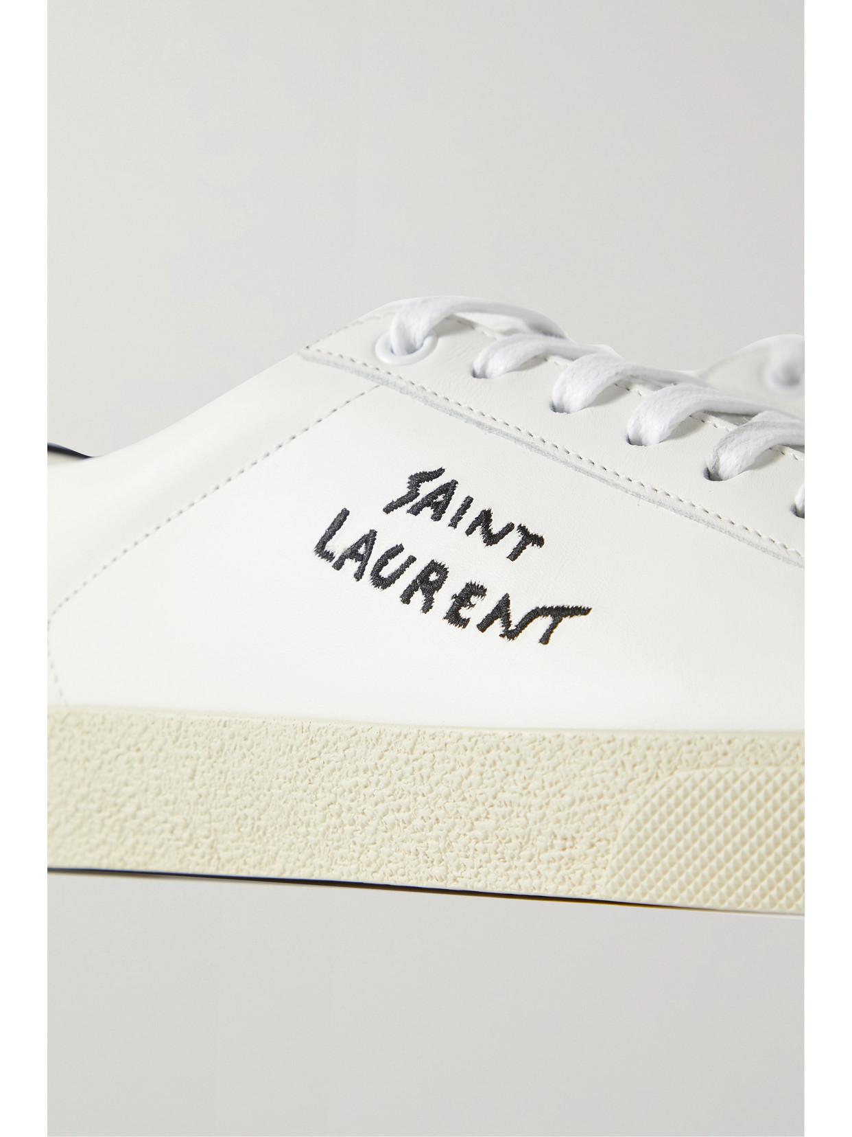 Saint Laurent Court Classic Sl/06 Logo-Embroidered Leather