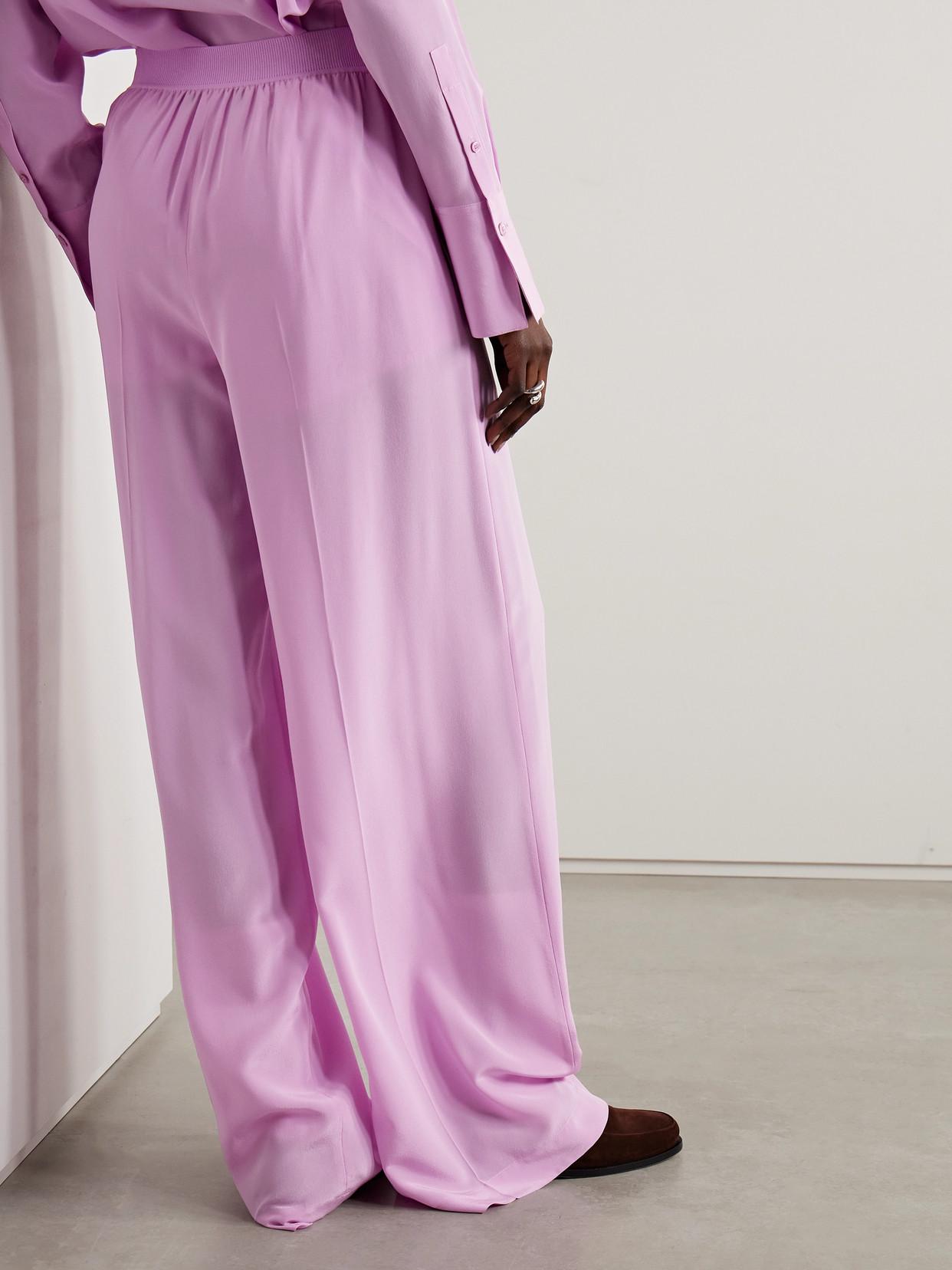 Hulin silk crêpe wide-leg pants in pink - Joseph