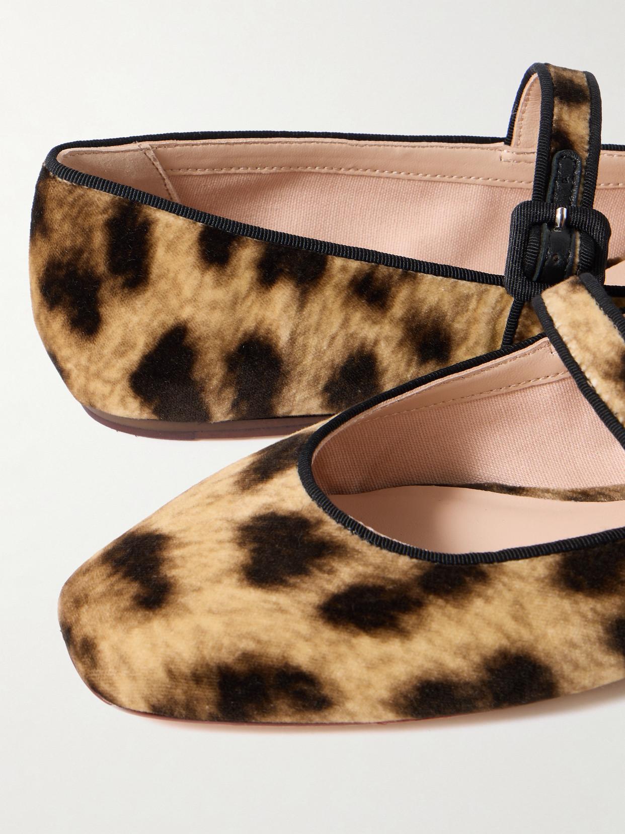 Loeffler Randall Ginger Leopard-Print Velvet Mary Jane Ballet