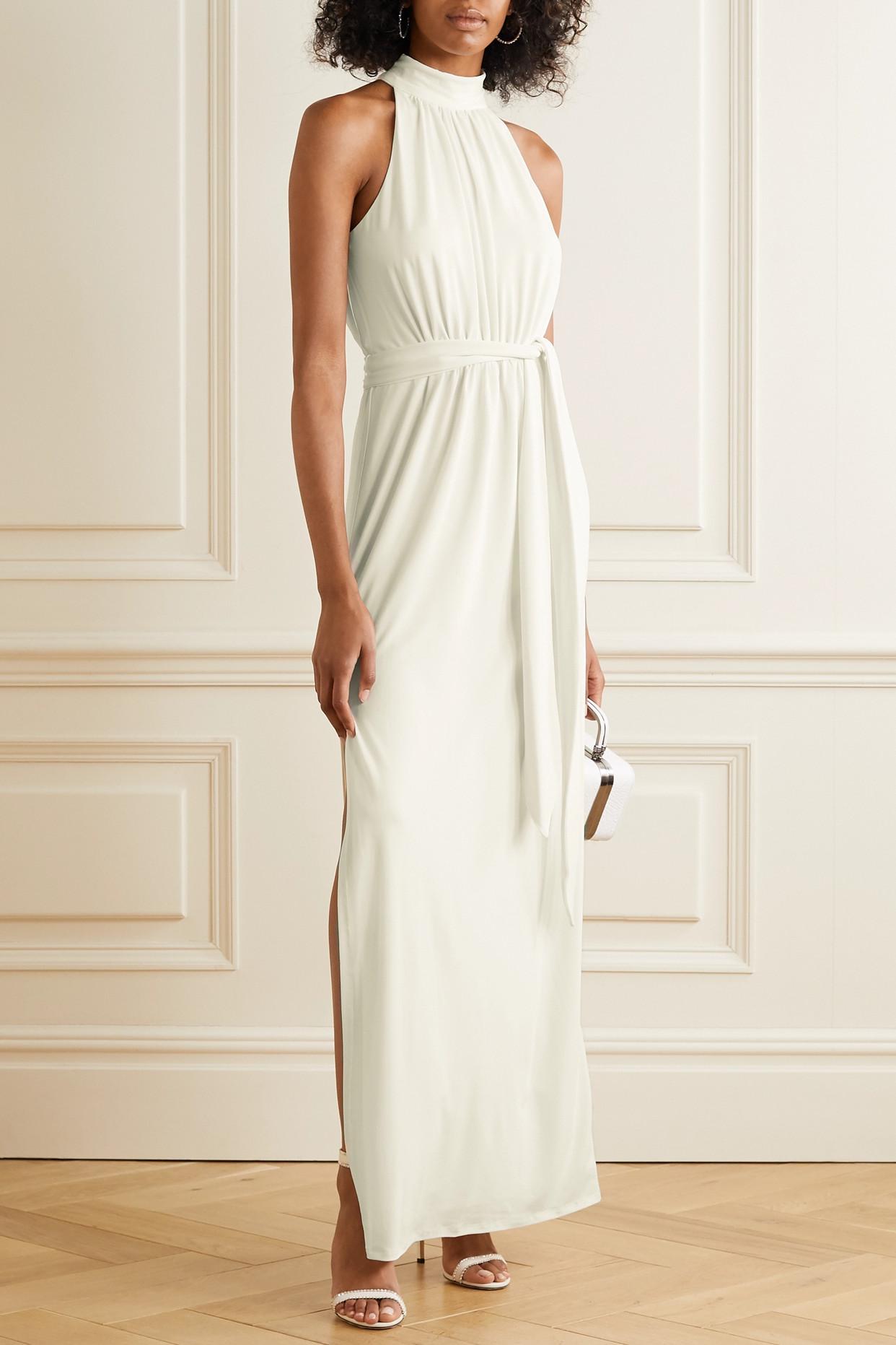 Halston Belted Stretch-jersey Gown in ...