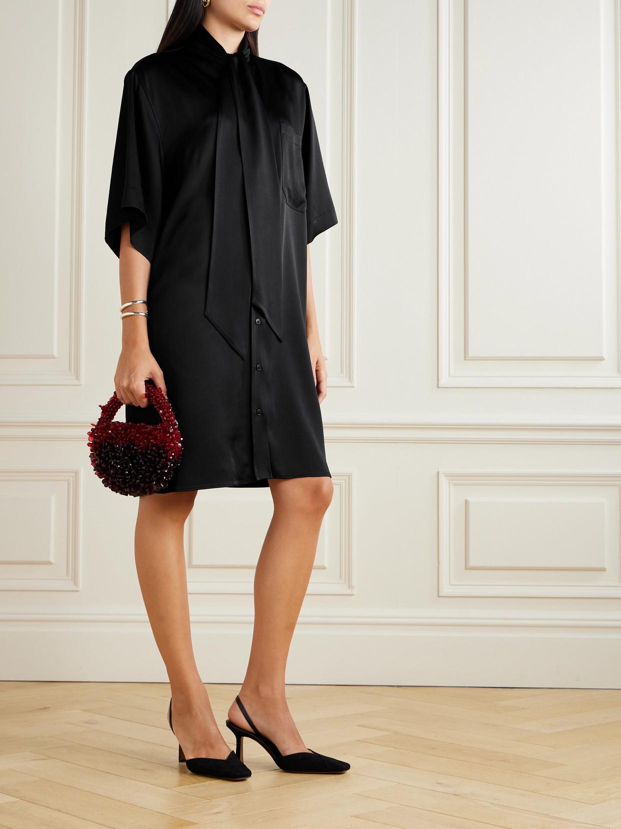 【関税込み】Stella McCartney ブラック コンパクト ドレス Women ブラック ミラクル ロングスリーブ コンパクトニット