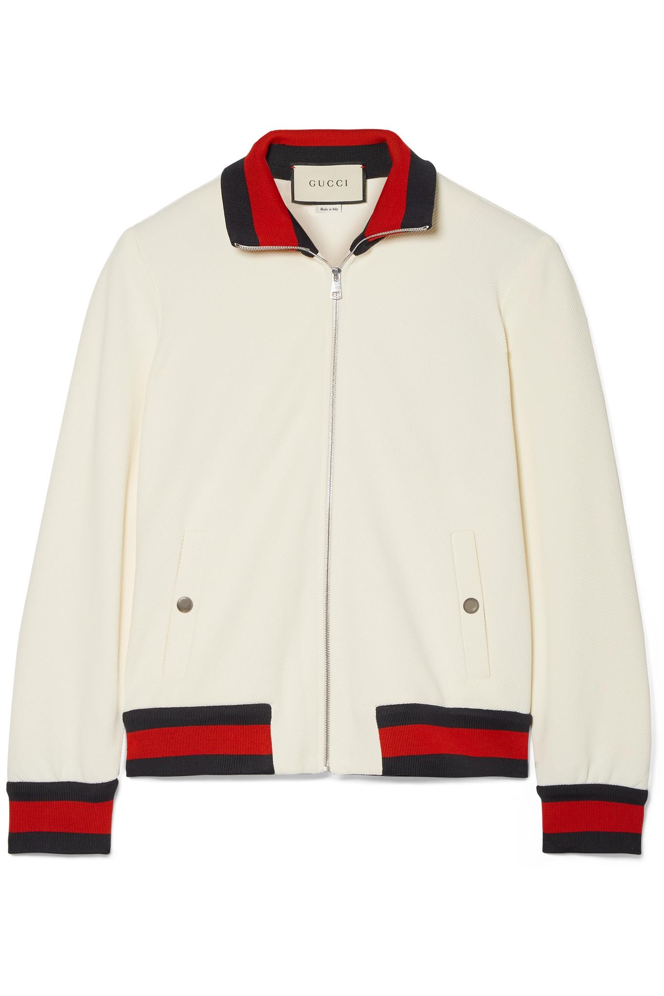 Gucci Twill Bomber Jacket in White Lyst