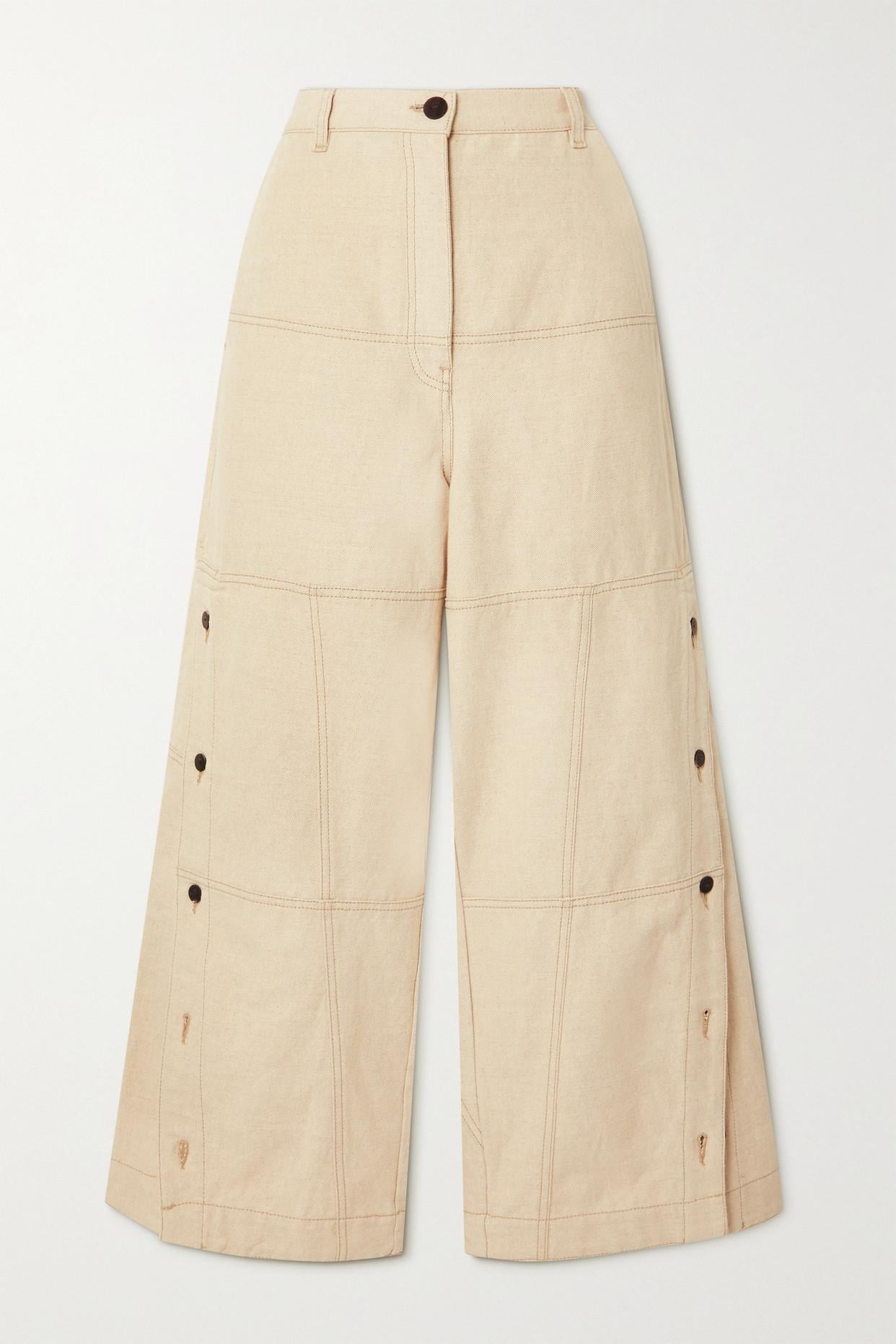 Linen-blend Wide-leg Pants 