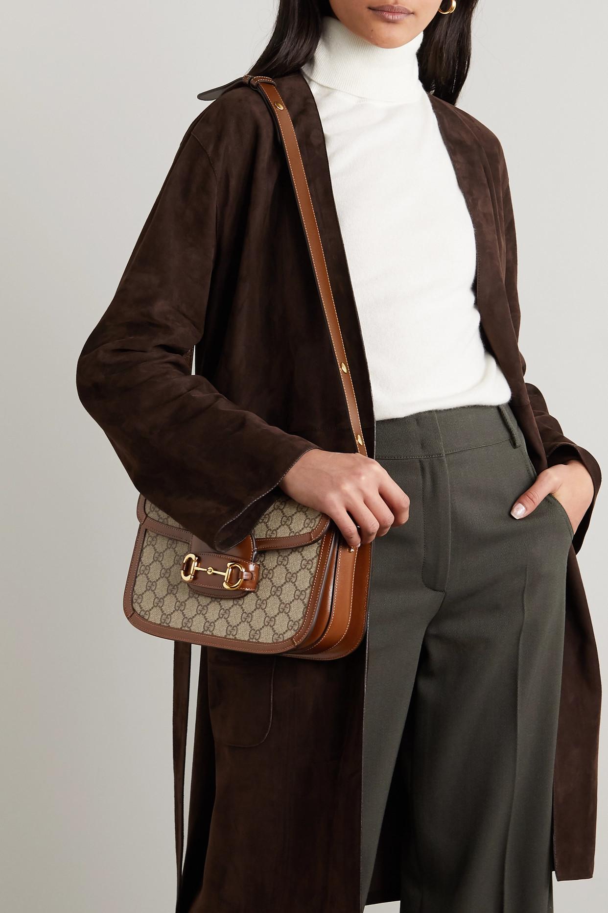 gucci horsebit 1955 gg shoulder bag brown