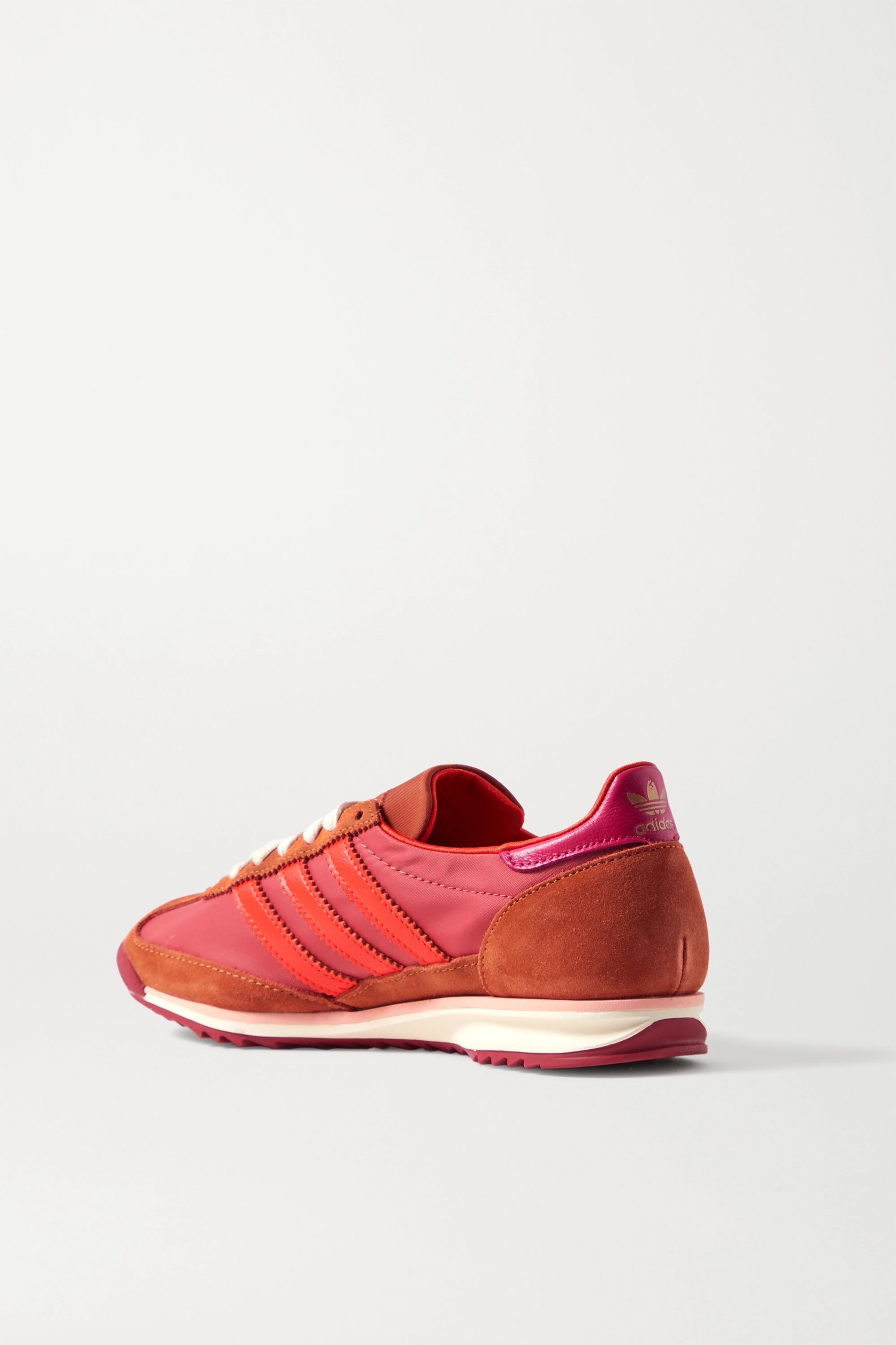 adidas Originals + Wales Bonner Sl 72 Shell, Leather And Suede Sneakers in  Red | Lyst