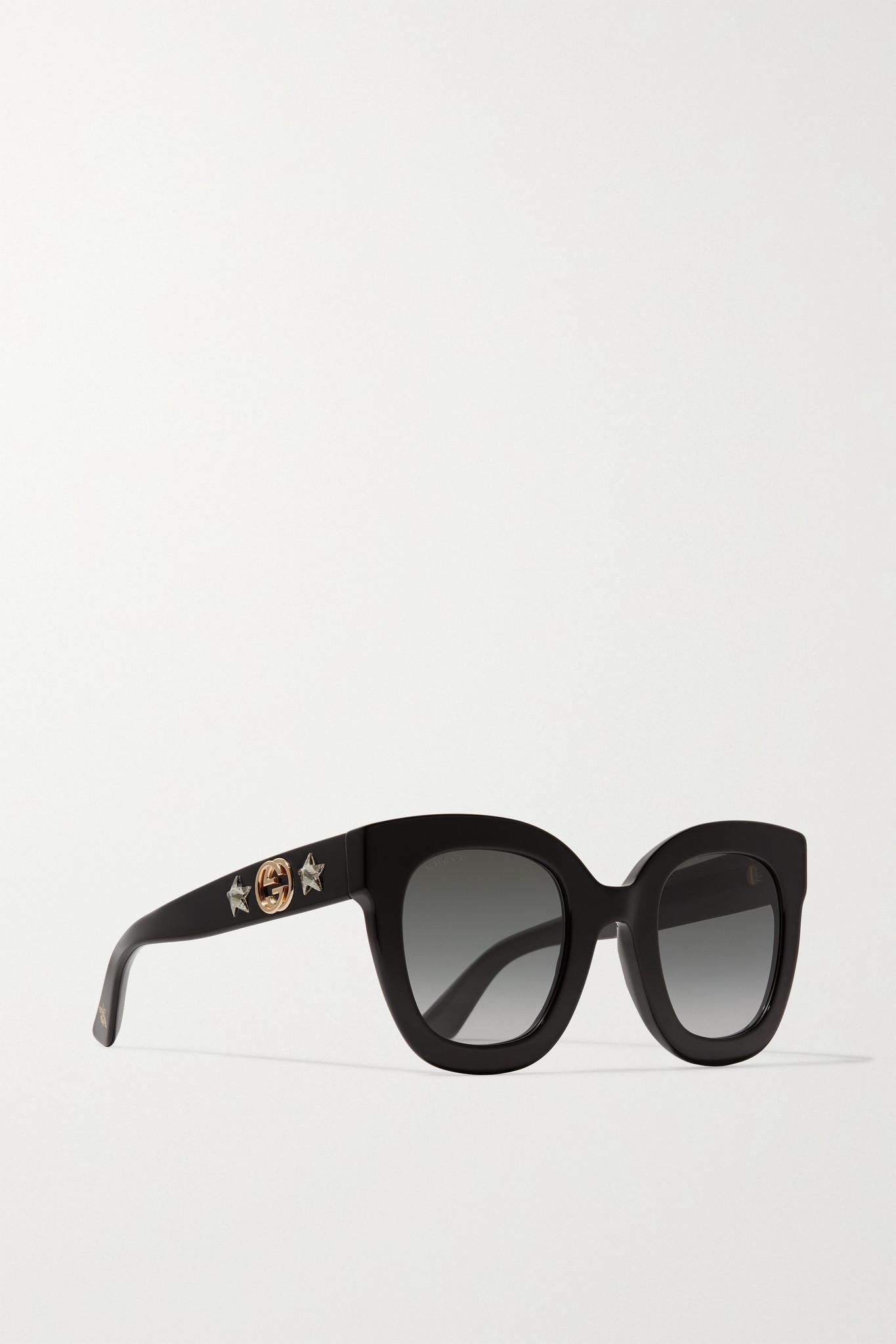 Gucci Stars Oversized Embellished Round-frame Acetate Sunglasses in Black |  Lyst