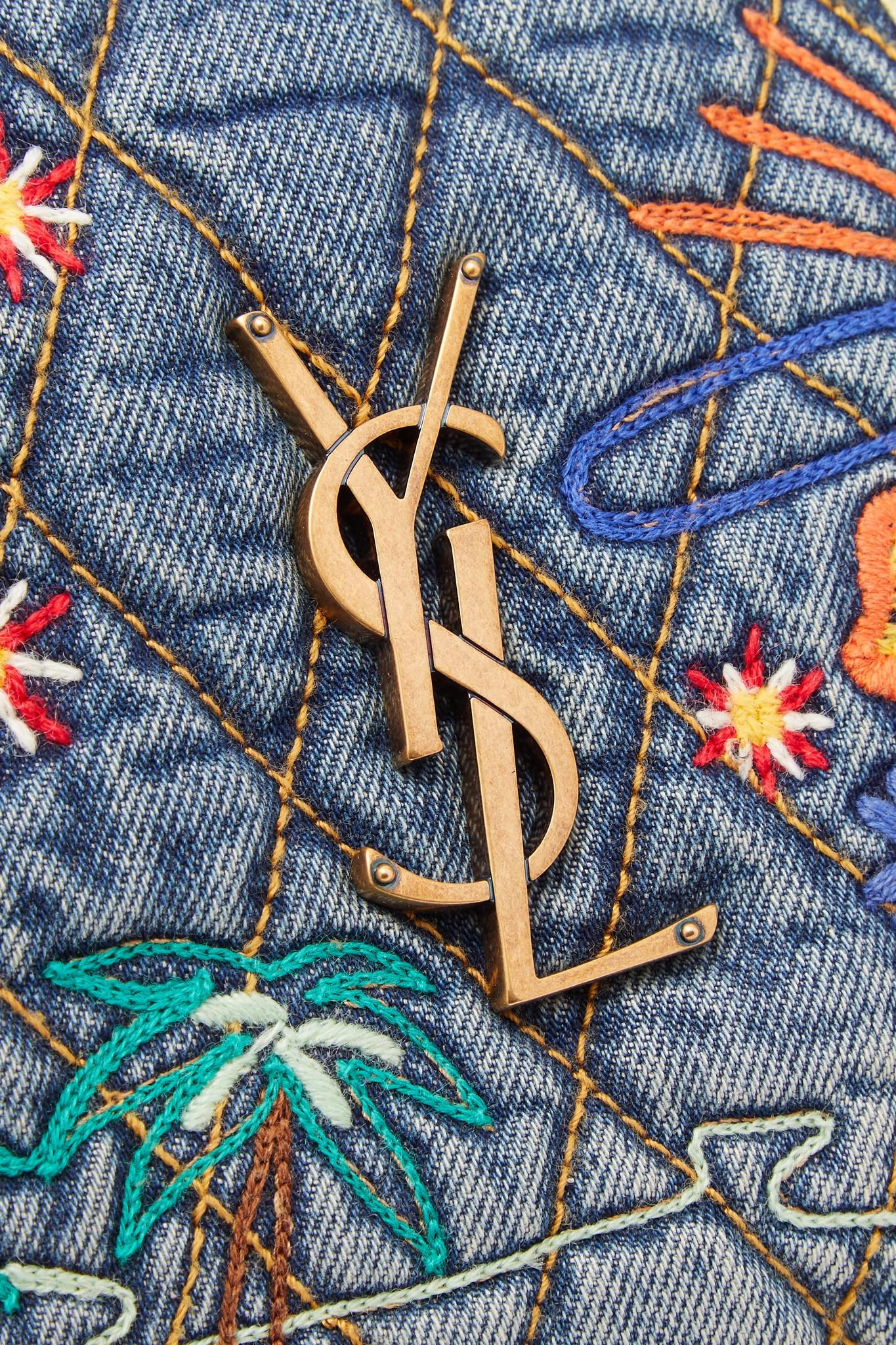 Saint Laurent Monogram Lou Medium Denim Crossbody Bag in Mid Denim (Blue) Lyst