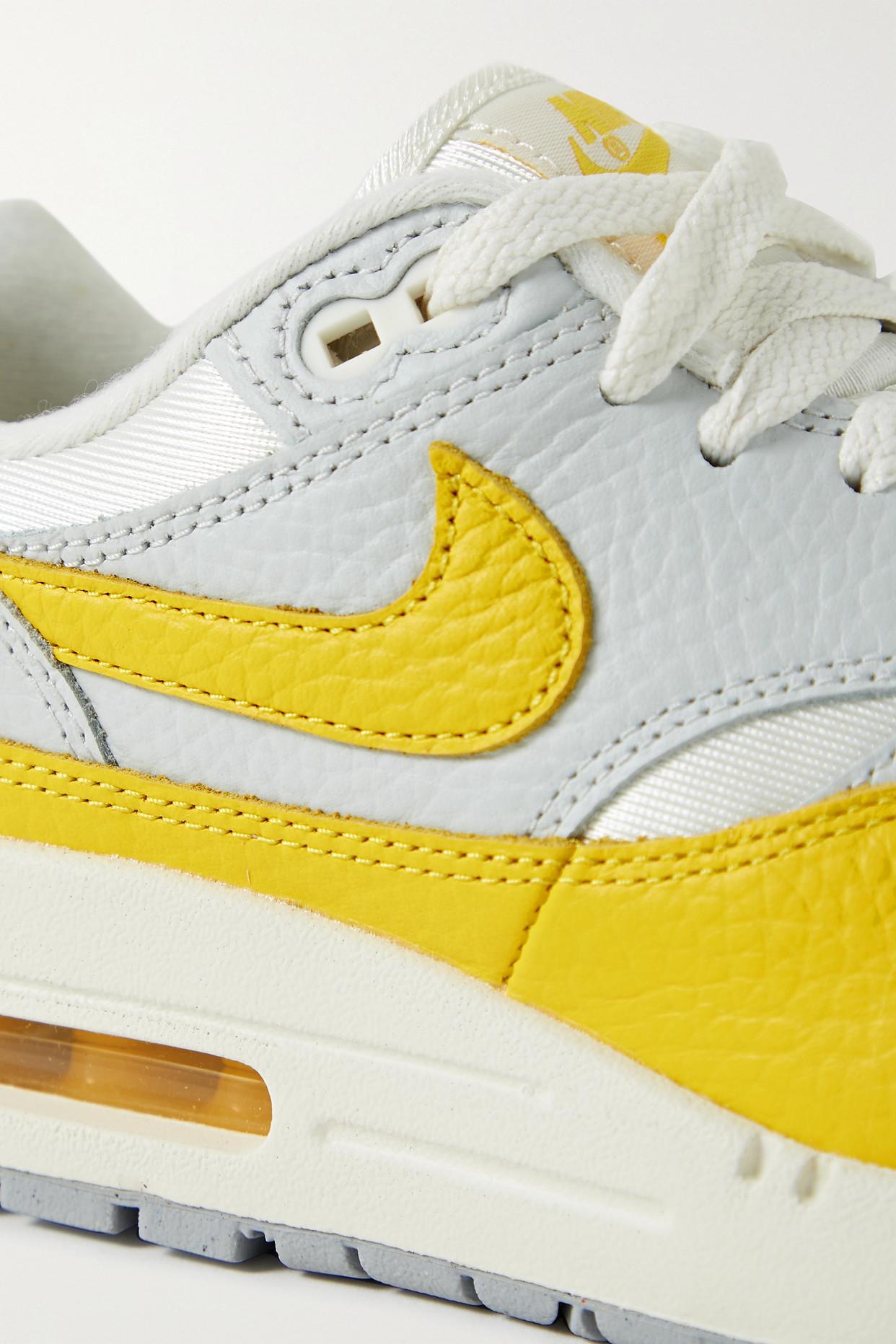 Nike Air Max 1 Textured-leather And Canvas Sneakers in Yellow | Lyst