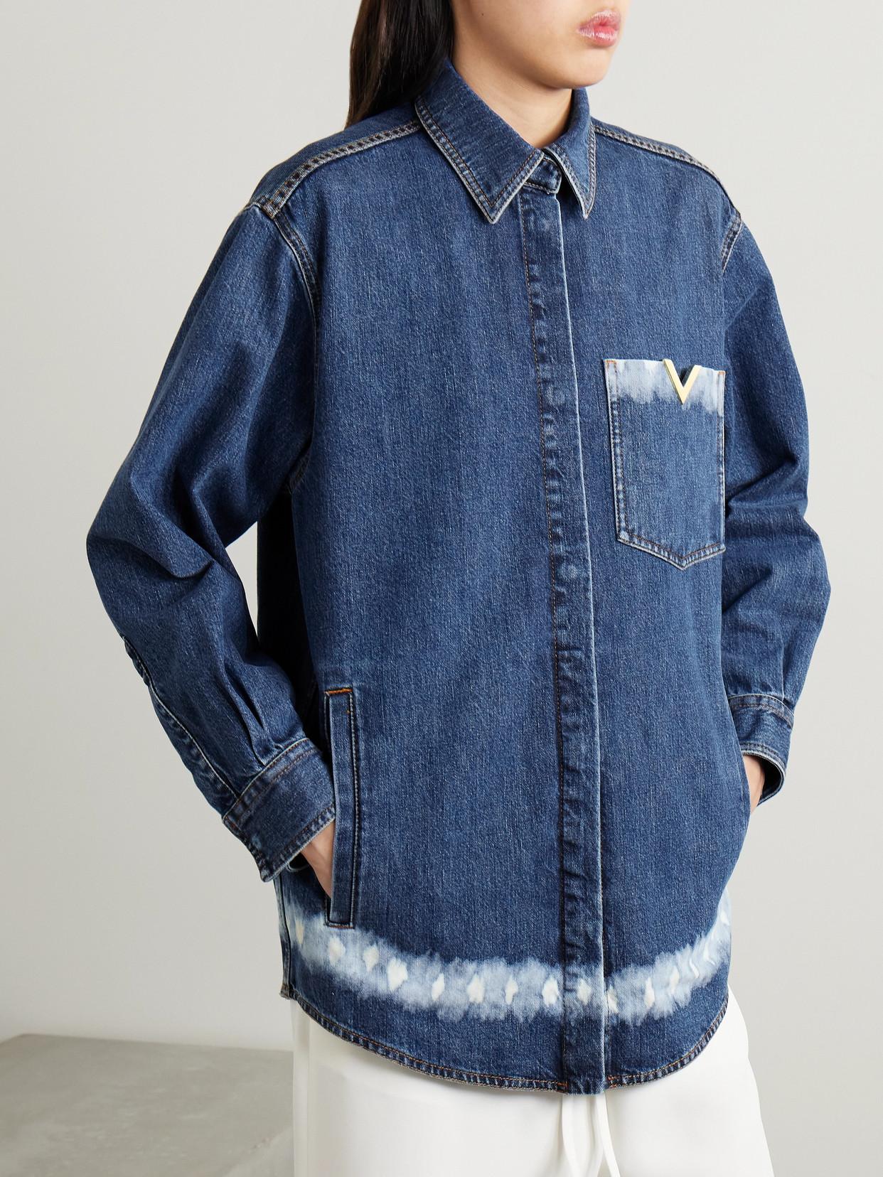 Blue Oversized Embellished Denim Jacket | Instagram