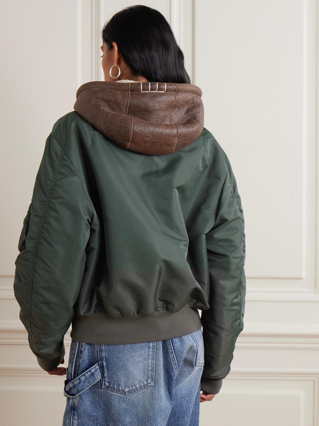 JW Anderson Hooded Padded Shell And Shearling Bomber Jacket in 