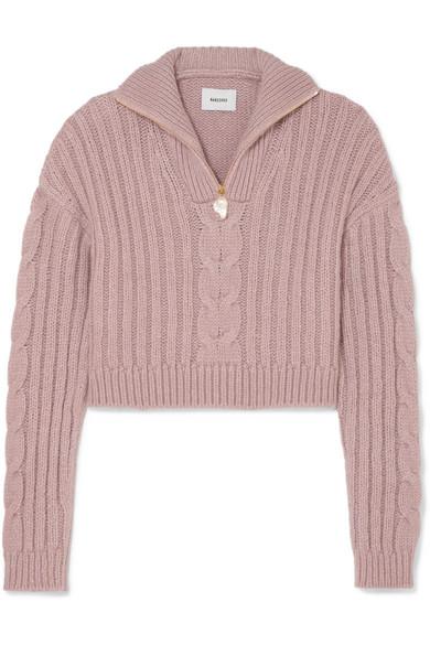 nanushka pearl zip sweater