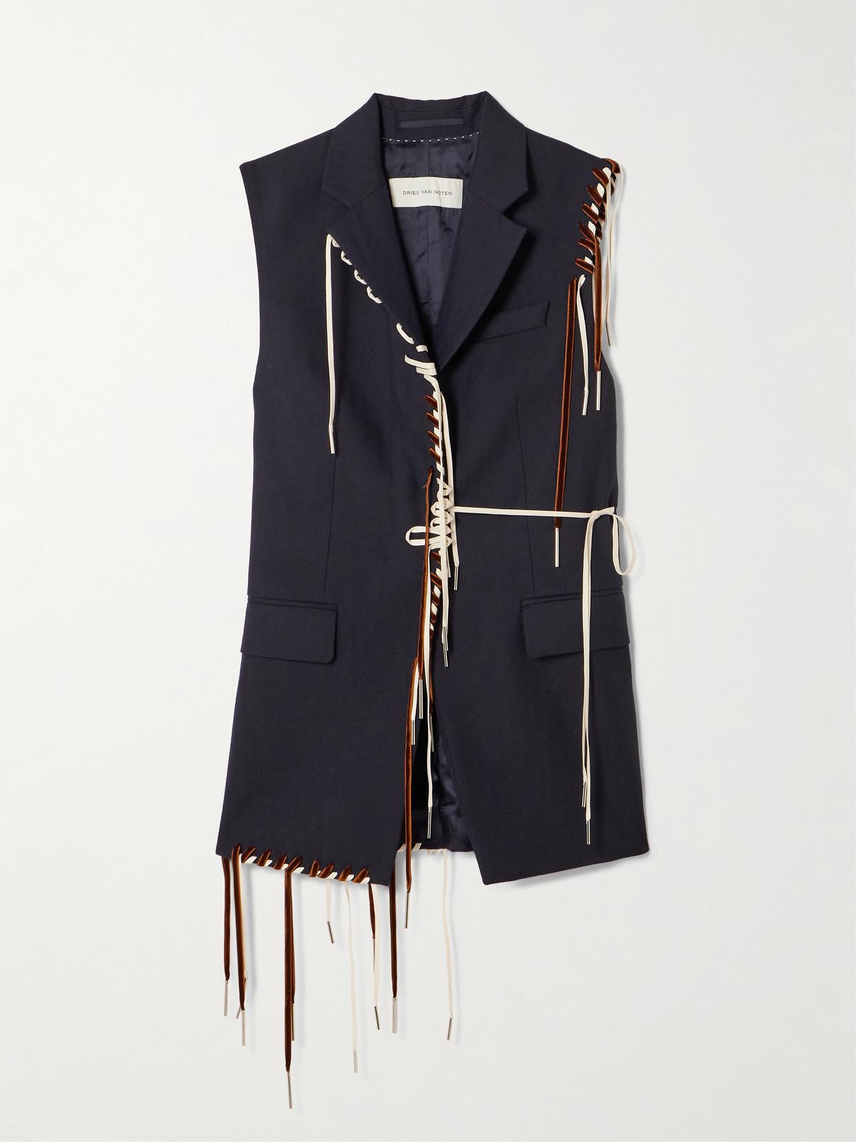 dries-van-noten-Navy-Fringed- 