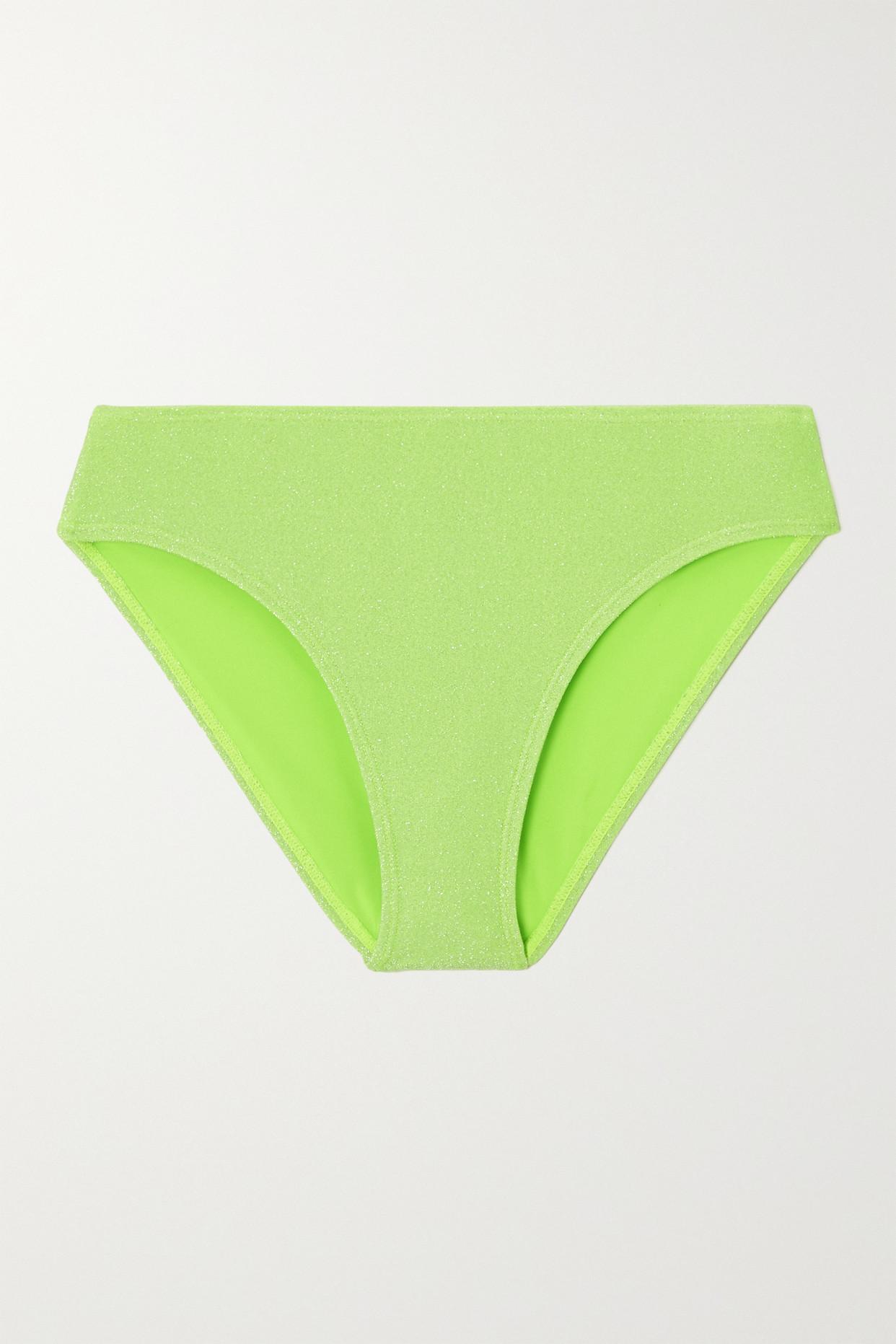 GOOD AMERICAN Sparkle Metallic Neon Bikini Briefs in Green Lyst