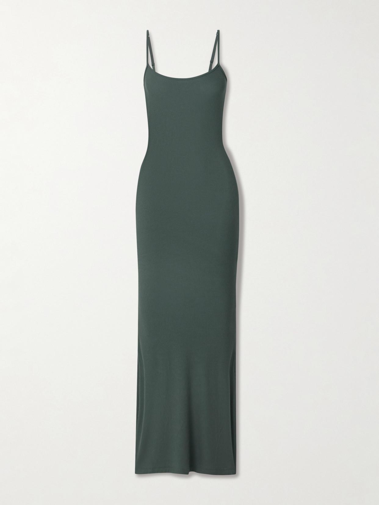 green emerald velvet dress Few Moda | Soft Lounge Slip Dress main image 0