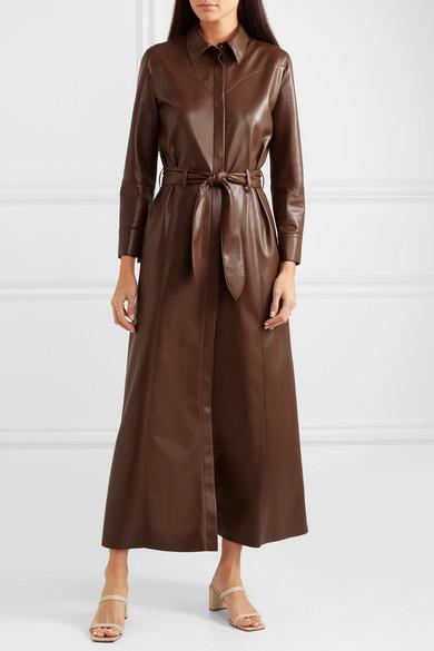 Nanushka Leder Taurus Maxikleid Aus Veganem Leder in Braun | Lyst AT