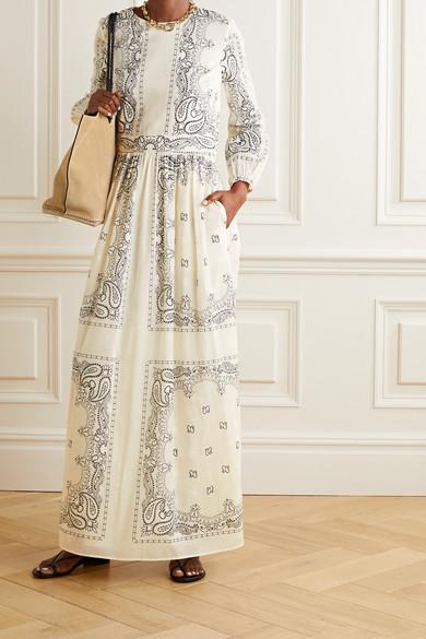 Tory Burch Printed Cotton-voile Maxi 