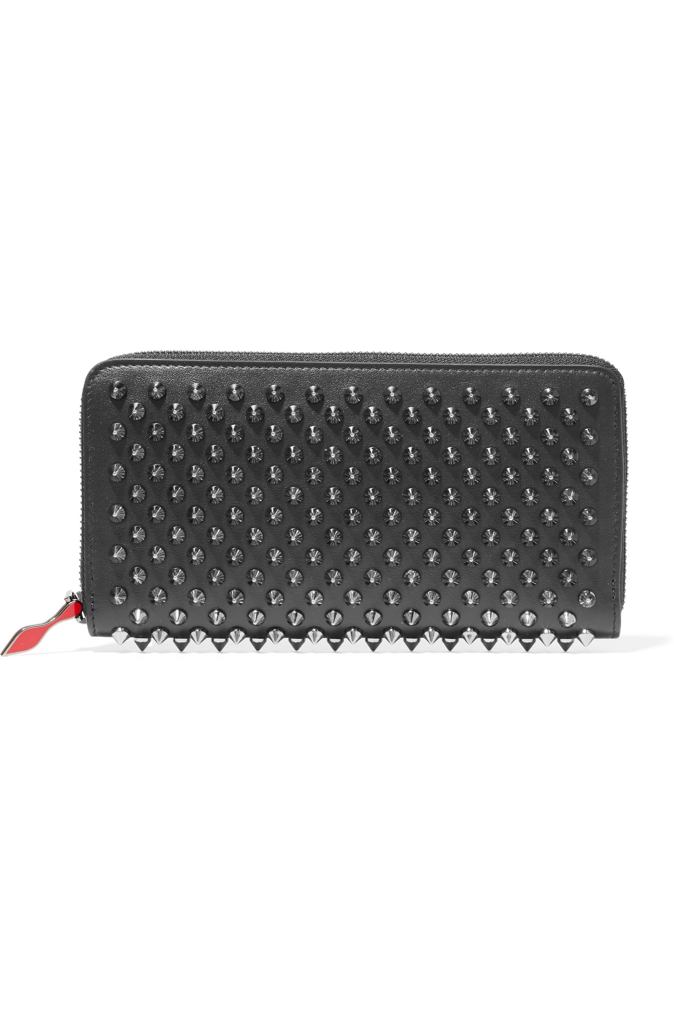 Christian Louboutin Panettone Spiked Leather Wallet in Black - Lyst