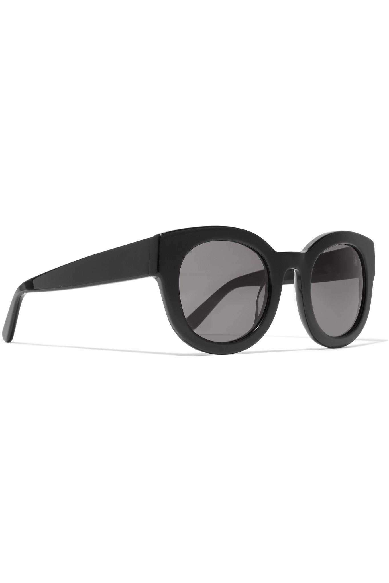 Ganni Fay Cat-eye Acetate Sunglasses in Black - Lyst