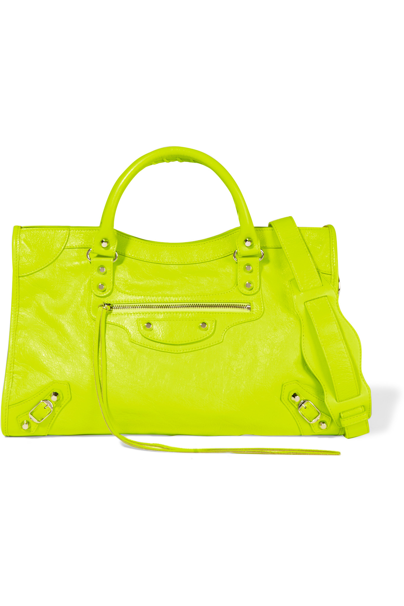 Mob Rettsmedicin køleskab Balenciaga City Classic Neon Leather Shoulder Bag in Yellow | Lyst