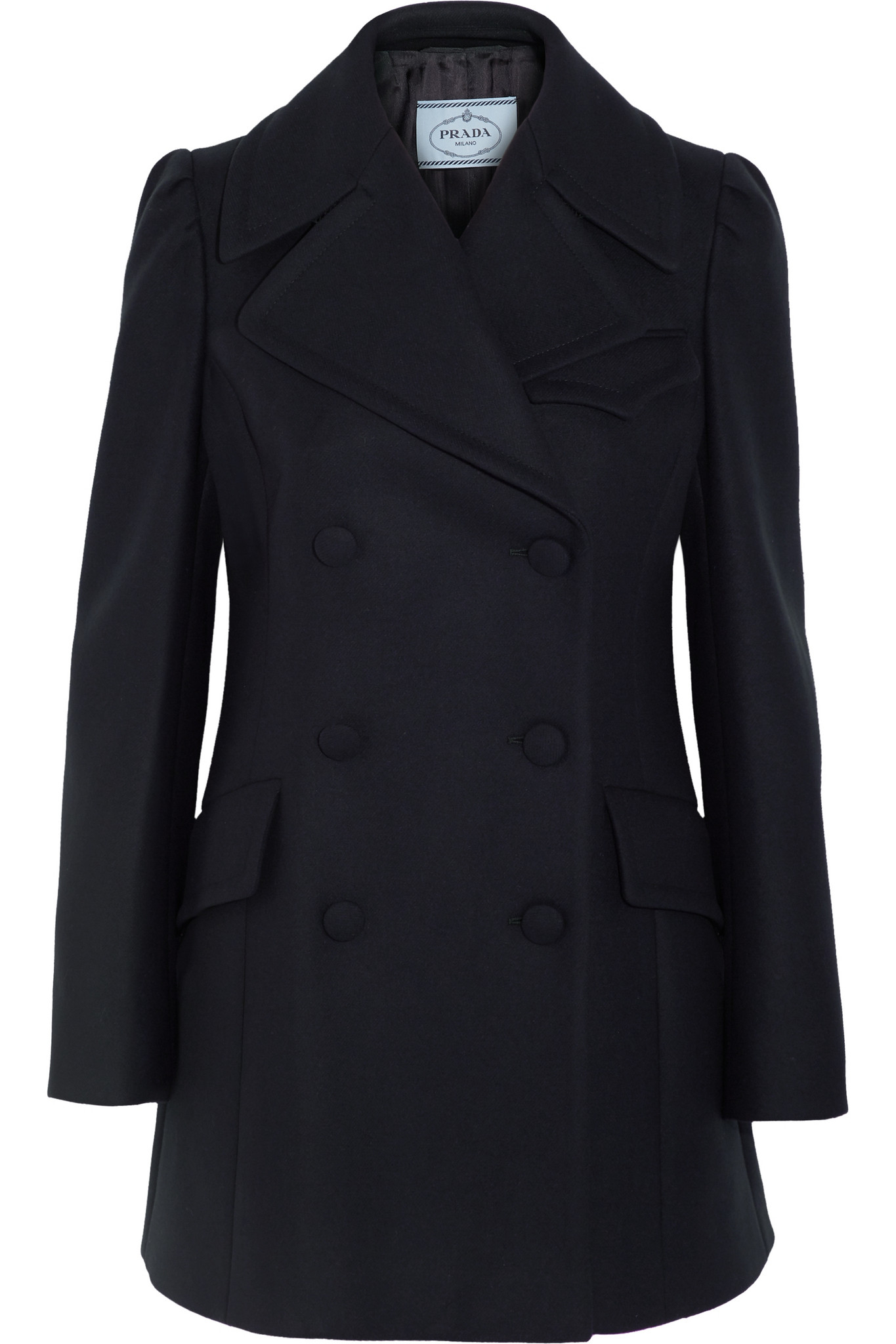 Anne Klein Double-Breasted Wool-Blend Peacoat Camel - From anne klein ...
