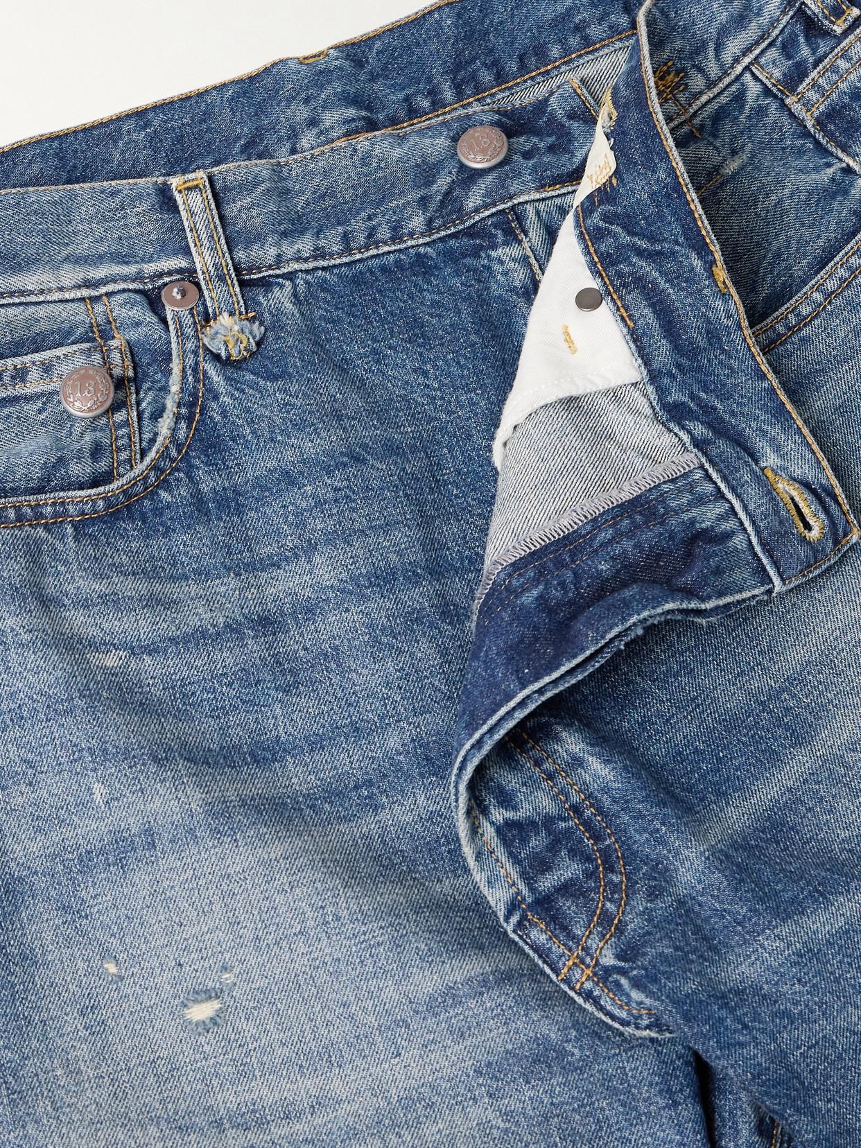 デニム・ジーパン R13 Crossover asymmetric distressed boyfriend jeans R13 Crossover asymmetric distressed mid-rise boyfriend jeans