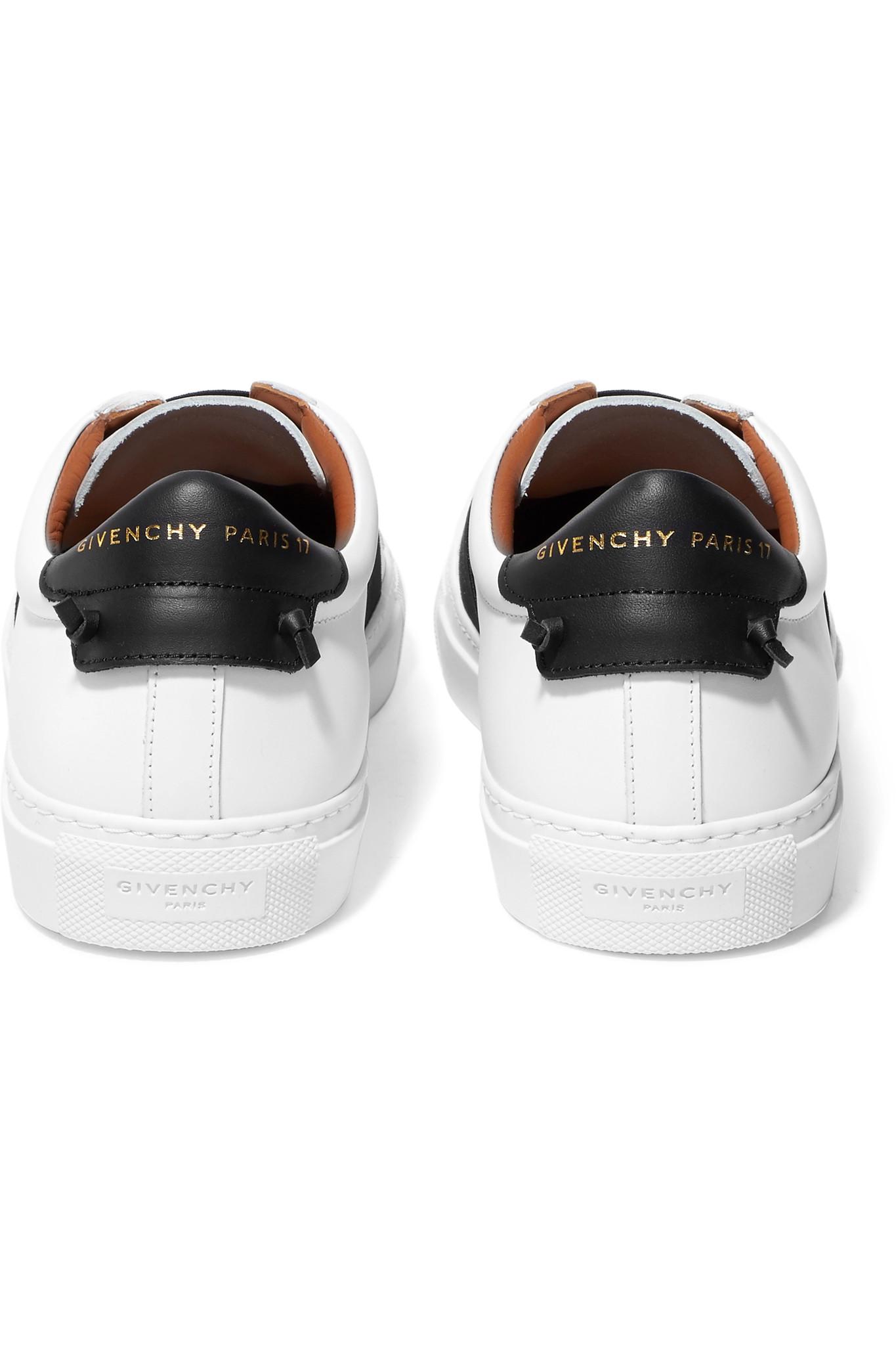 Givenchy Elastic-trimmed Leather Sneakers in White | Lyst
