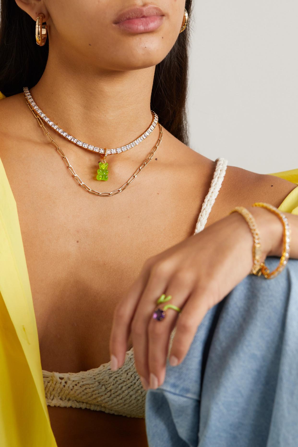 Crystal Haze Jewelry Icon Chain Vergoldete Kette Mit Cubic Zirkonia in Weiß  | Lyst DE