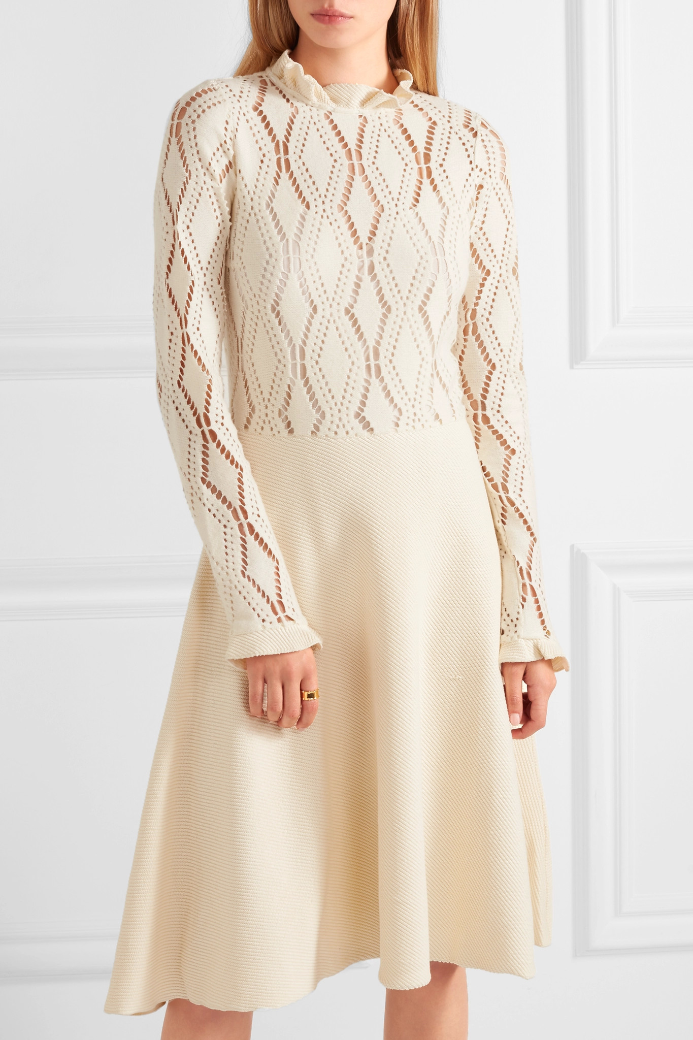 Pointelle-knit Cotton-blend Dress 