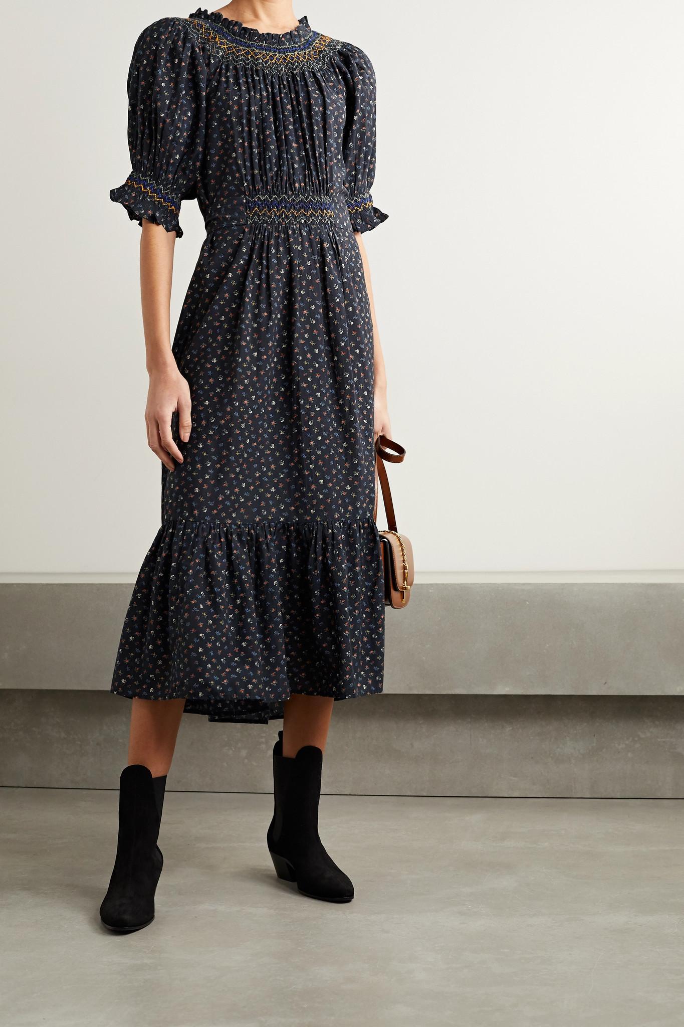 Doen Isidore Belted Ruched Floral-print 