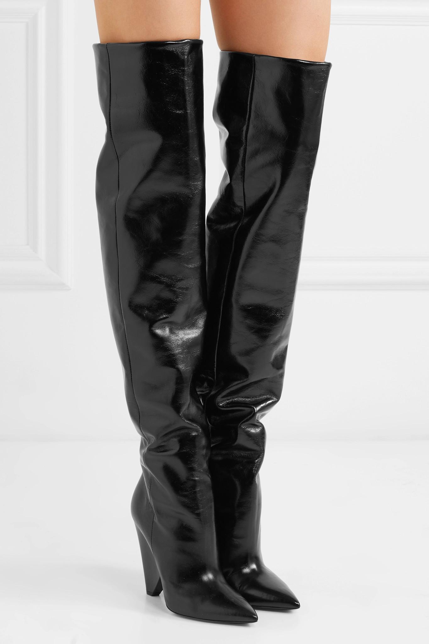 saint laurent niki leather boots