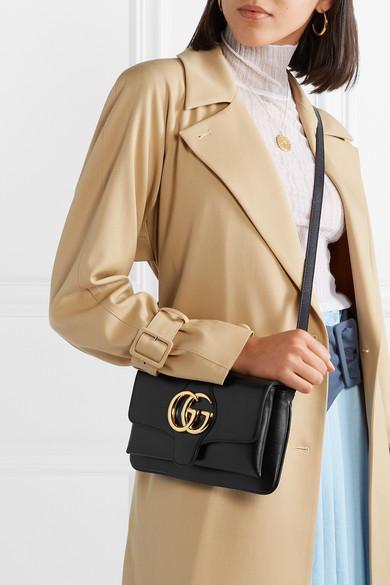 Gucci Arli Small Leather Shoulder Bag in Black | Lyst