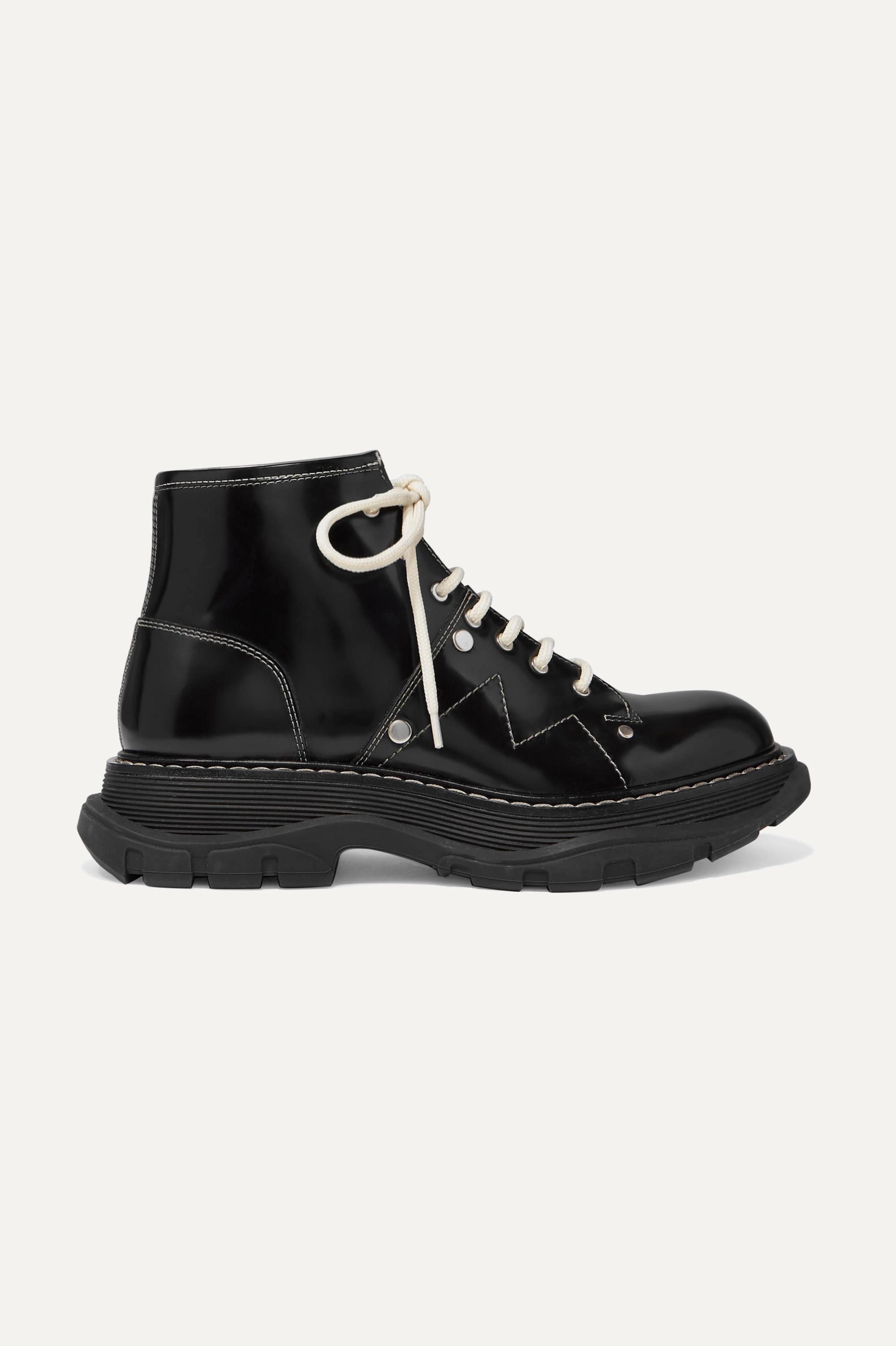 bottines laque noir