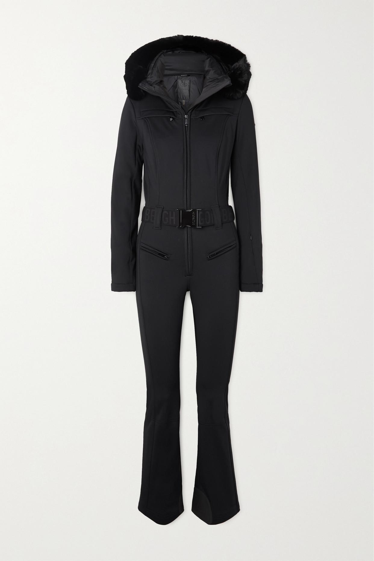 Goldbergh Parry Belted Hooded Faux Fur-trimmed Ski Suit in Black | Lyst
