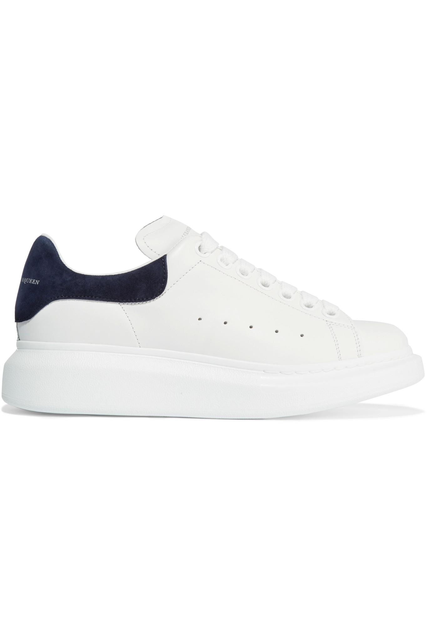 Alexander McQueen Suede-trimmed Leather Exaggerated-sole Sneakers 