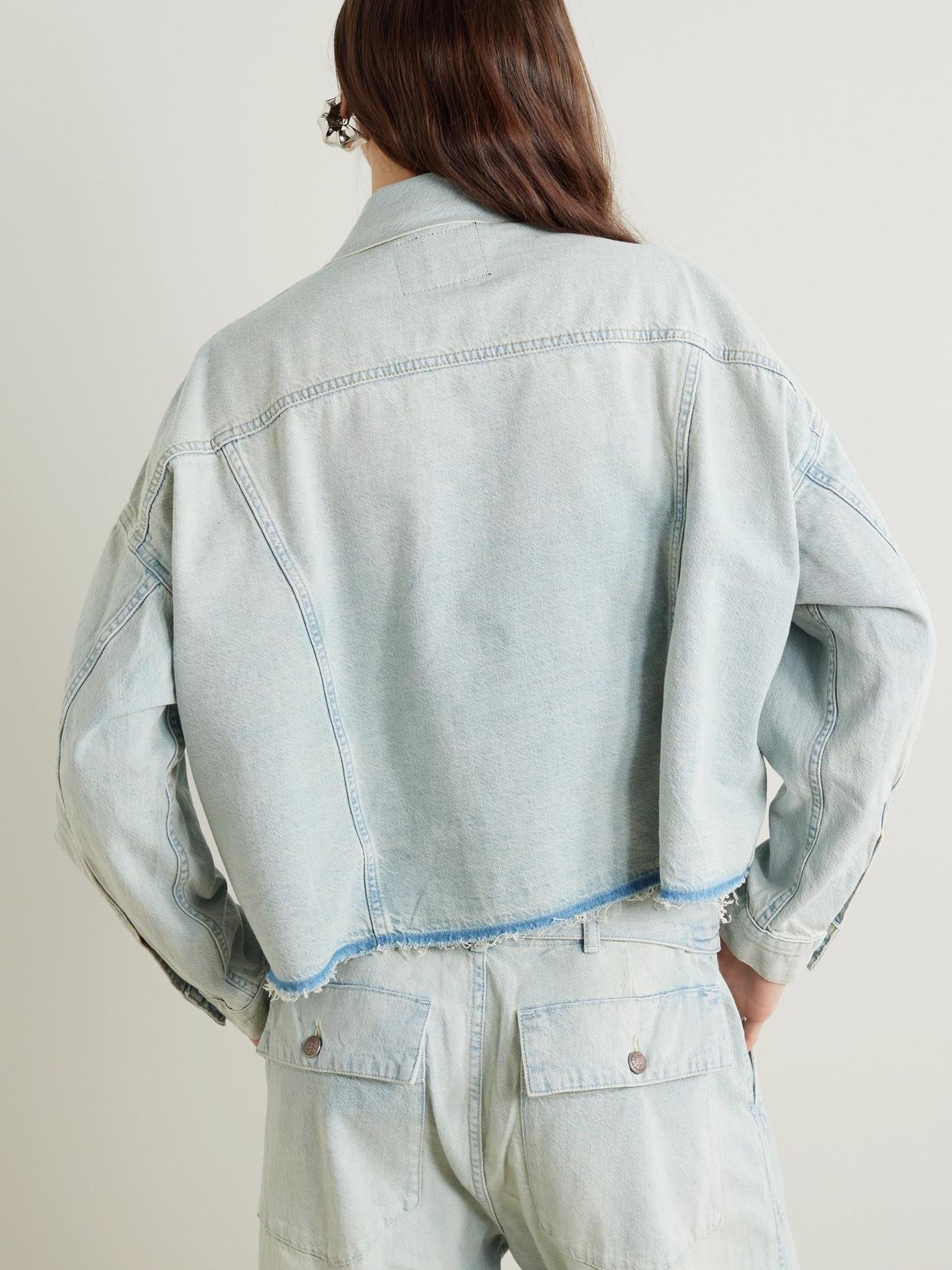 Oversized Frayed Denim Jacket