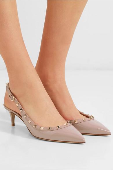 rockstud leather pumps