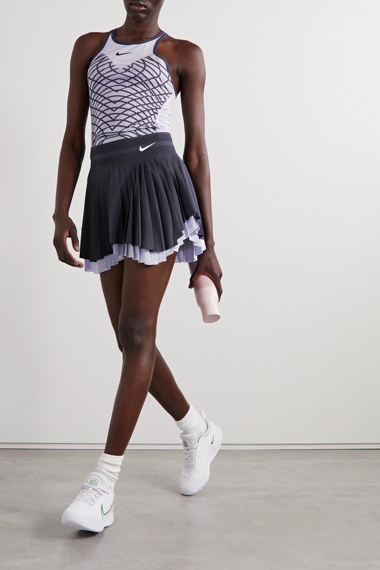 blouse Ter ere van metro Nike Court Slam Mesh-trimmed Pleated Dri-fit Tennis Skirt in Blue | Lyst