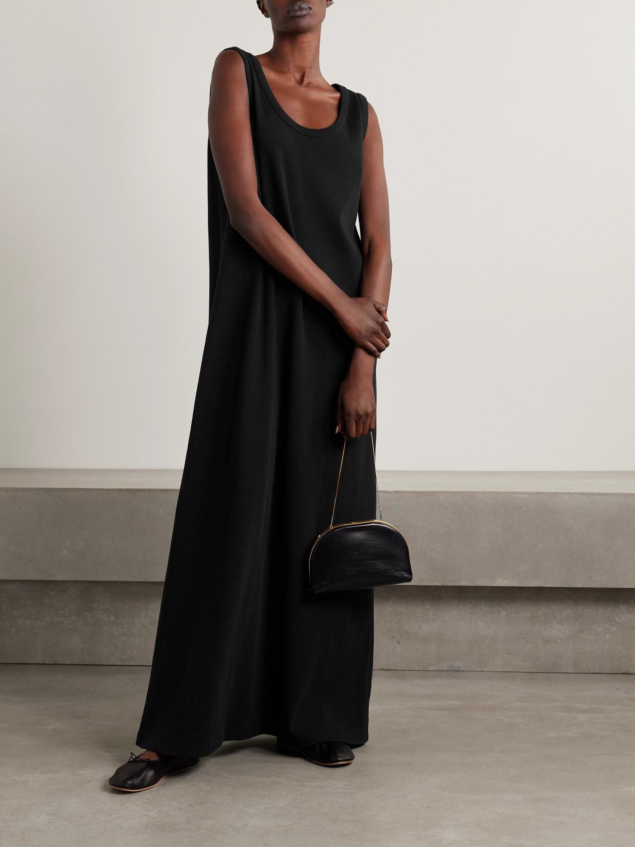 The row TETZI DRESSノースリーブ ロングワンピース ブラック The Row Tetzi Cotton Maxi Dress in Black | Lyst