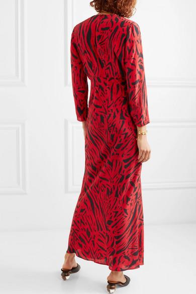 rixo red tiger print dress