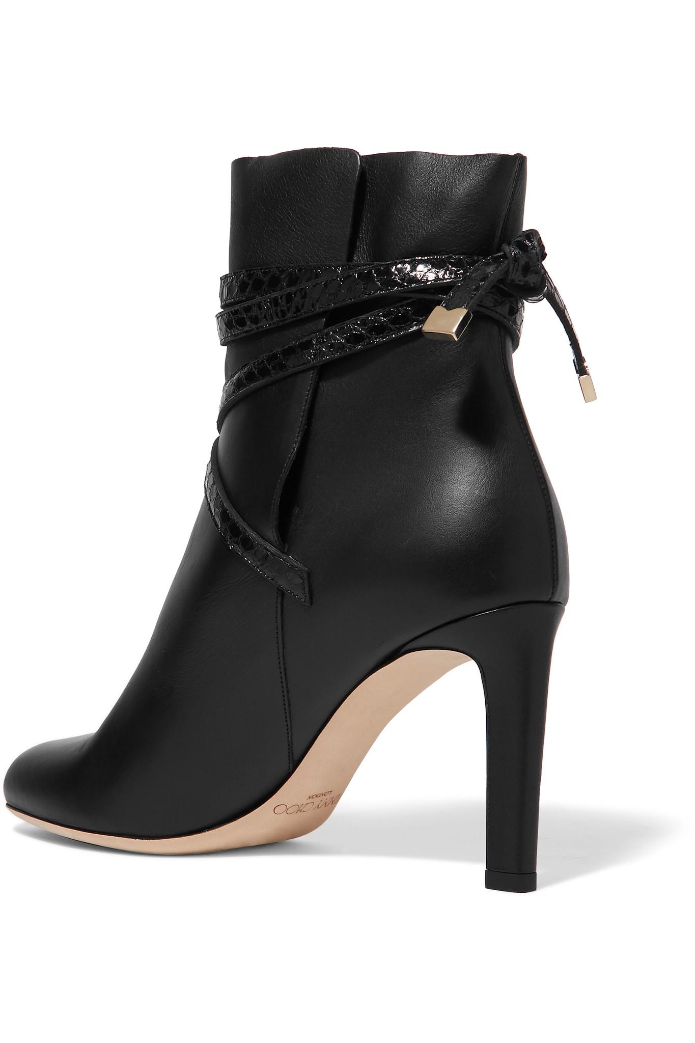 jimmy choo black leather boots